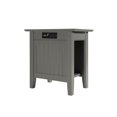 thumbnail image 3 of AFI Table d'Appoint en Bois Massif Nantucket avec Chargeur USB Ensemble de 2 Gris, 3 of 5