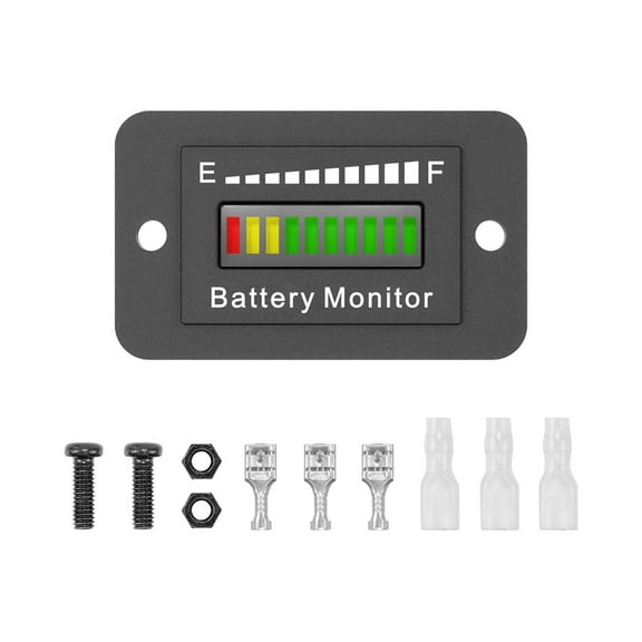 LED Battery Indicator Meter Low Battery Alarm Display Car Stacker Motorcycle Fuel Gauge Indicator 12V/24V/36V/48V/72V