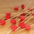 thumbnail image 4 of BambooMN 3.5" (9cm) Decorative Red Heart Bamboo Cocktail Fruit Sandwich Picks Skewers for Catered Events, Holiday's, Restaurants or Buffets Party Supplies, 300 Pieces, 4 of 5