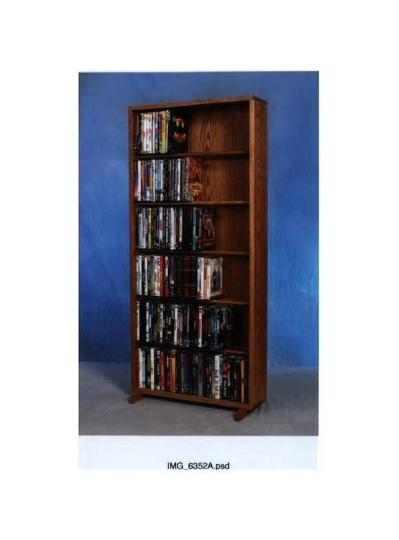 Wood Shed 615-24 Solid Oak 6 Row Dowel DVD Cabinet Tower