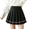 thumbnail image 3 of Pleated Skirts for Women High Waist School Uniform Mini Skirt with Built-in Short (Black XL), 3 of 4