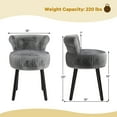 thumbnail image 3 of Gymax Velvet Vanity Chair w/ Back Tufted Low Back & Solid Wood Legs for Bedroom Gray, 3 of 10