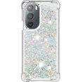 thumbnail image 2 of Compatible with Motorola Moto Edge Plus 2022 Case Glitter Liquid Cute Clear Phone Case Floating Quicksand Shockproof Protective Bumper Soft TPU Case for Moto Edge Plus 2022 5G Love Sliver YB, 2 of 7