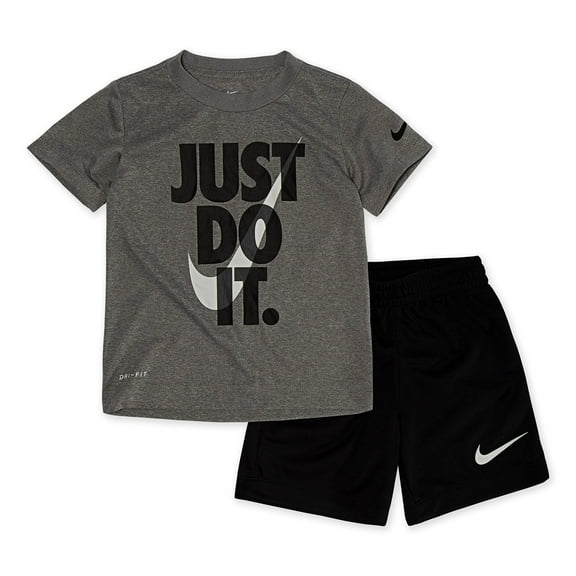 Nike Baby Boy's Short Sleeve Just Do It T-Shirt & Shorts Two-Piece Set (Toddler) Black 4T Toddler