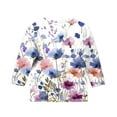 thumbnail image 5 of Spazoro Toddler Girls 3/4 Sleeve Shirts, Spring and Fall Casual Round Neck Floral Print Fashionable Tops for Girls Multicolor Size 3-4T, 5 of 5