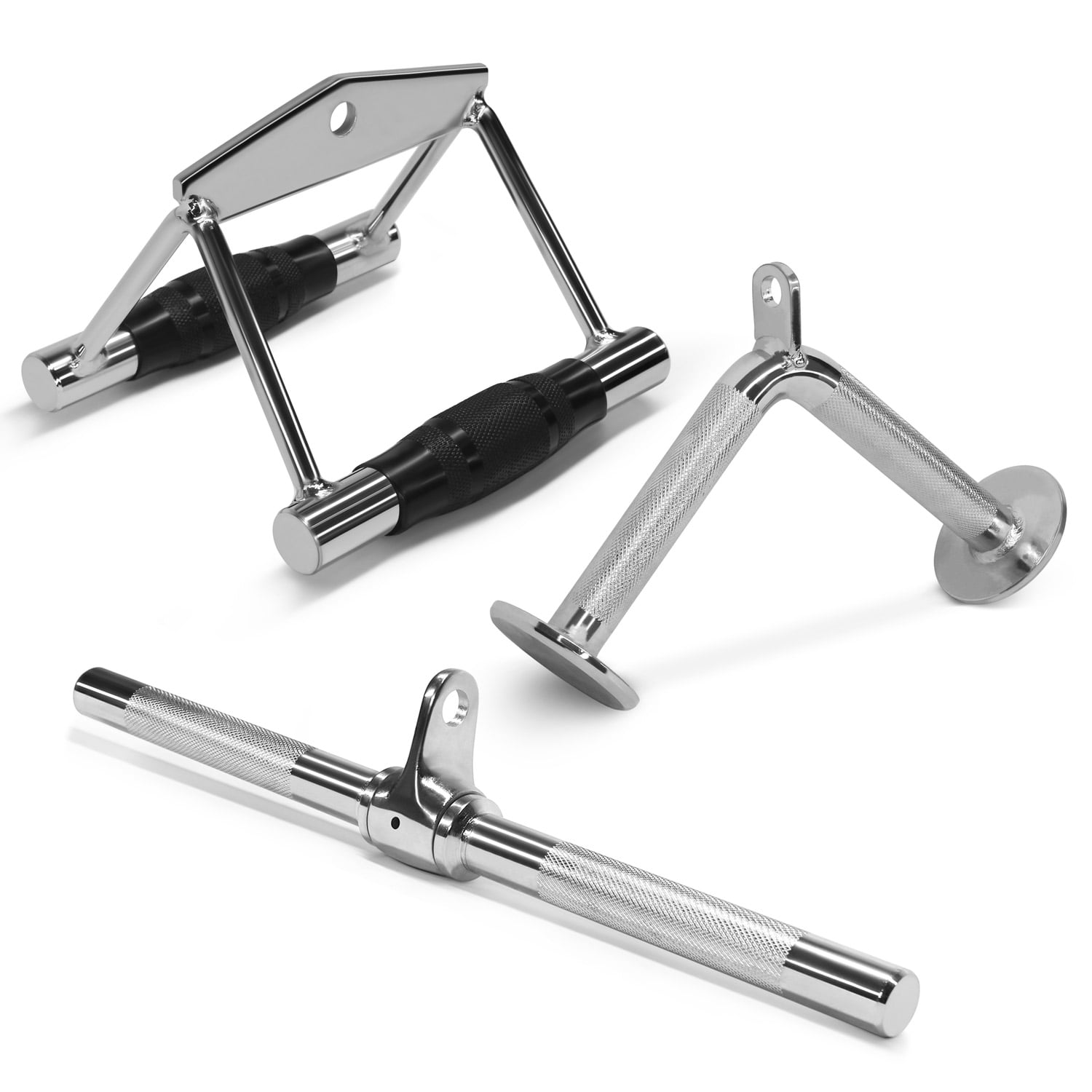 Yes4All Double D Handle Cable Attachment, Rotating Straight Bar and V
