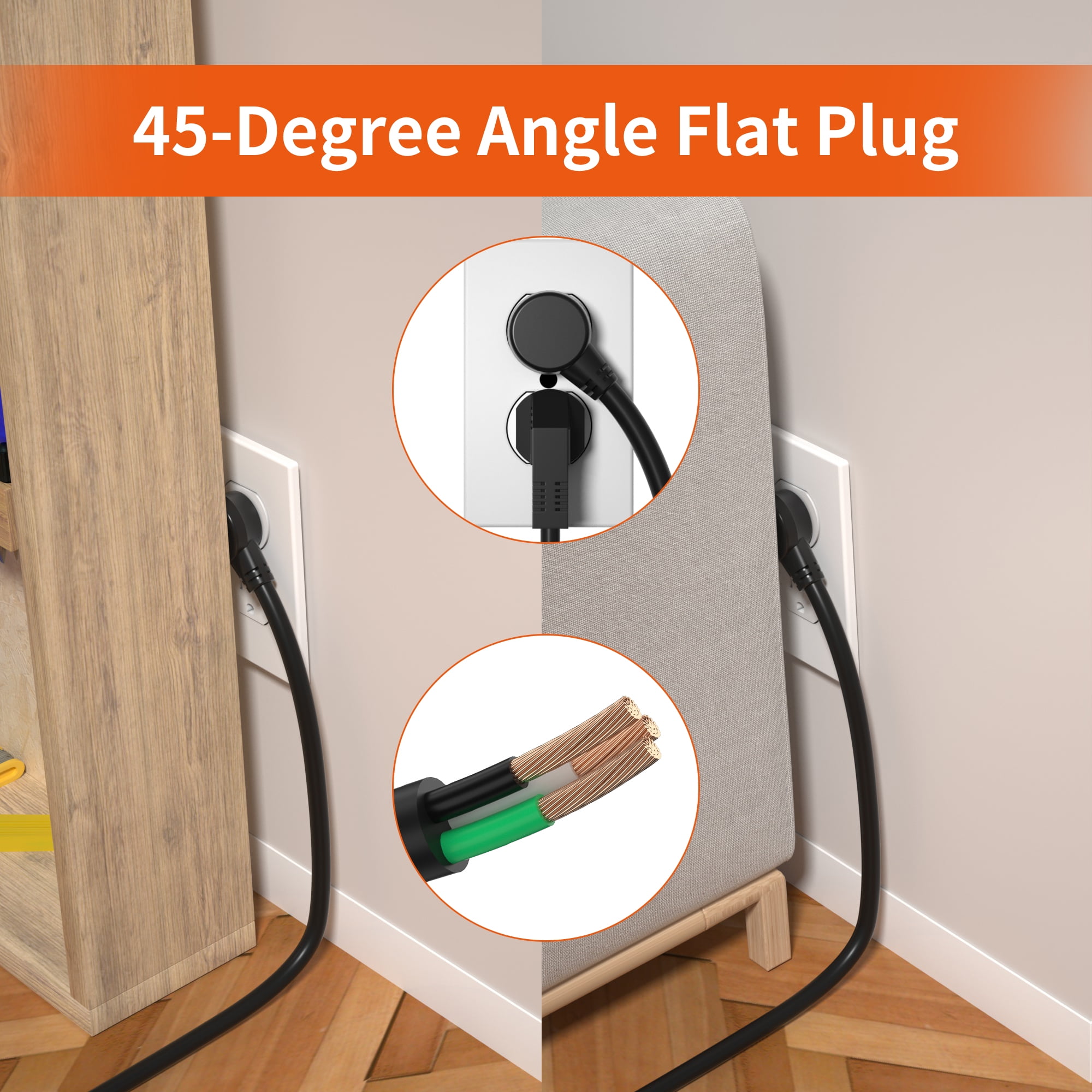 2 Pack 8 Outlet Long Power Strip, 2100J Surge Protector Heavy Duty 6FT Cord Wide Spaced and Wall Mount Metal Power strip for Home Office Garage Workshop