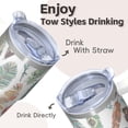 thumbnail image 4 of 20oz Geometric Design Insulated Travel Mug, Stainless Steel Double Wall Tumbler with Handle Leak Proof Texture Straw, 4 of 5