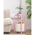 thumbnail image 4 of Small Side Table, Round End Table, Night Stand, Bedside Table, Set of 2, Sofa Table with Storage Basket, Living Room, Bed Room, Pink TB01BP0922, 4 of 8