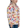 thumbnail image 3 of Lsque Cute Butterfly Flowers Patten Youth Hoodie Sweatshirt Pullover with Kangaroo Pocket Boys and Girls Hoodie Warm Hoodie for Kids-Large, 3 of 6