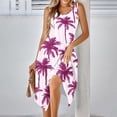 thumbnail image 4 of Una Línea Vestidos de Verano para las Mujeres 2025 Impresión Bolsillos Vestido de Camiseta, Cuello Redondo Vestido de Playa sin Mangas, 4 of 7