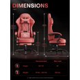 thumbnail image 6 of HLDIRECT Gaming Chair with Massager Lumbar Support, Ergonomics Computer Chair with Headrest, Red, 6 of 8