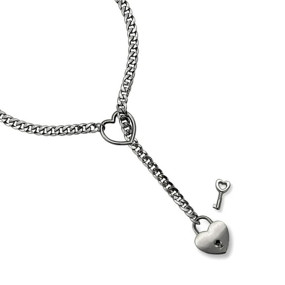 Eye Catching Heart Necklace Metal Choker Charm Neckwear Fashion Adjustable Punk Slip Chain for Daily Party Occasion