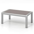 thumbnail image 1 of Gymax Table Basse Rectangulaire d'Extérieur en Aluminium, Table d'Appoint avec Dessus de Table en Verre Trempé, 1 of 6