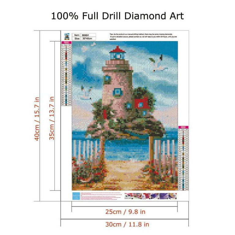 5D Diamond Painting House and Lighthouse by the Sea Kit