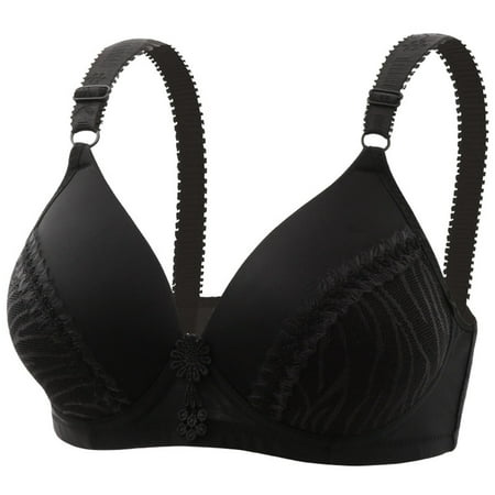 Sevevn Women s Lace Push Up Plus Size Adjustable Bra Comfortable Breathable Bra Black XL Early Access Deals