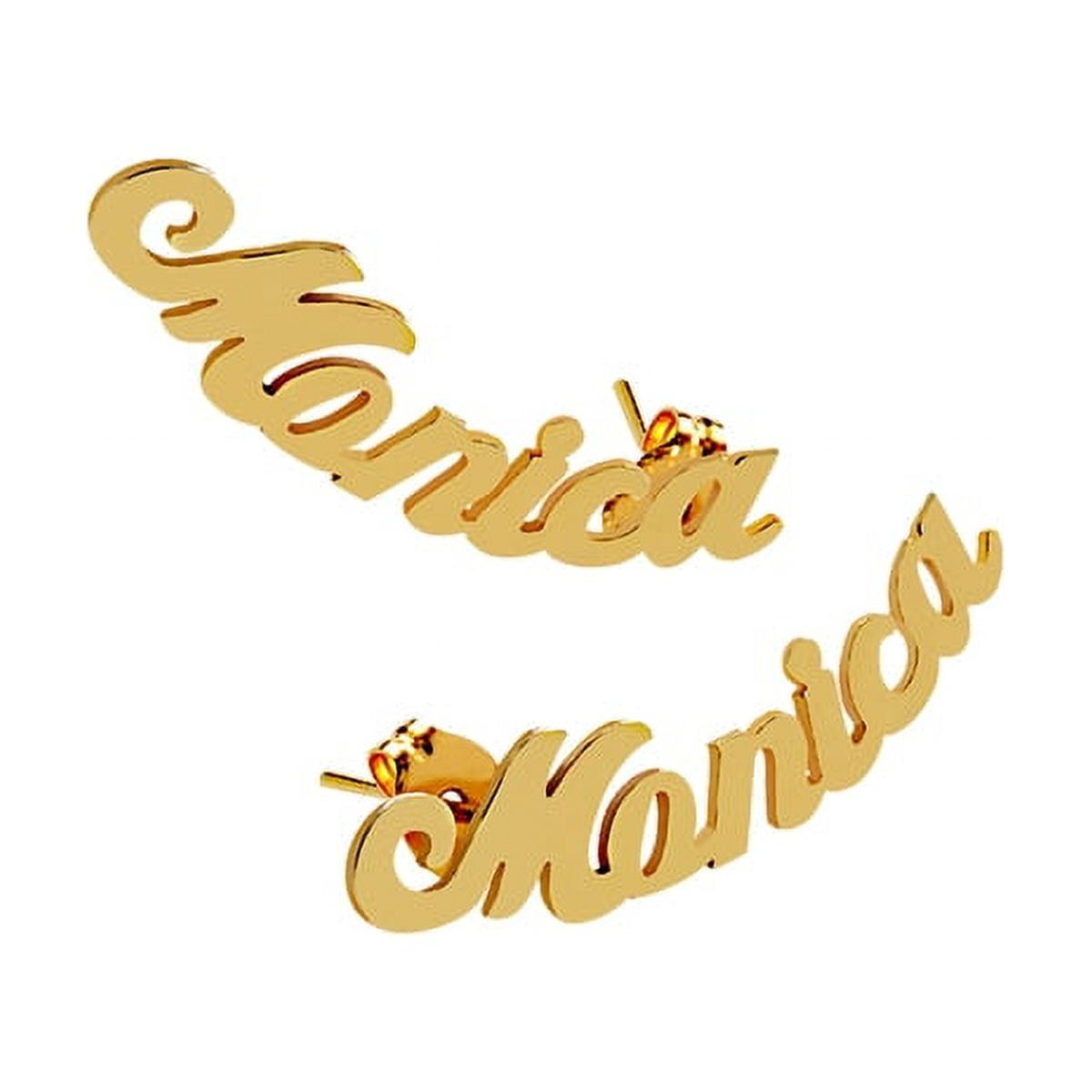 Personalized Script Curved Name Earrings