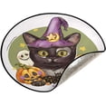 thumbnail image 5 of Halloween Black Cat Cute Christmas Tree Mats Waterproof Tree Skirt, Pumpkin Spooky Xmas Tree Stand Tray Mat Floor Protector Pad for Holiday Party Decoration, 28.3", 5 of 6