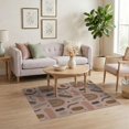 thumbnail image 2 of ODIKA 4'x6' Blush Pink Rainbow Abstract Geometric Washable Area Rug Contemporary Bohemian Style With Curved Arches Shapes Diamond Non-Slip, Chair-Friendly, Flatwoven for Home Office, Under Desk, 2 of 6