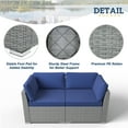 thumbnail image 3 of EAGLE PEAK 2 Piece Outdoor Wicker Loveseat, Outdoor Patio Sofa Set with Removable Cushions, Dark Blue, 3 of 8