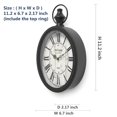 thumbnail image 2 of Reloj de pared Mterry pequeño, retro, ovalado, diseño antiguo, negro, 2 of 7