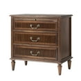 thumbnail image 4 of Tina's Home Farmhouse 3-Drawer Wood End Table with Tray Storage and Charging Station for Sofa, Recliner or Chair Walnut, 4 of 4