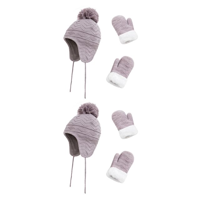 Gorro y guantes Qarigey conjunto de lana unisex para ropa al aire libre
