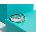 thumbnail image 2 of Silvago Jewel Excellent 1.8 Ct Emerald Cut Lab Created Simulated Diamond Wedding Ring for Men's - 14k White Gold Over Men's Ring - Bezel Set Men's Anniversary Ring - Anniversary Gift for Men's, 2 of 9