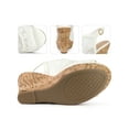 thumbnail image 2 of BLISSFUL STEP Chaussures pour Femmes Sandales à Lacets à Plateforme Compensée à Bride Arrière à Bout Ouvert avec Boucle Blanc 7, 2 of 6