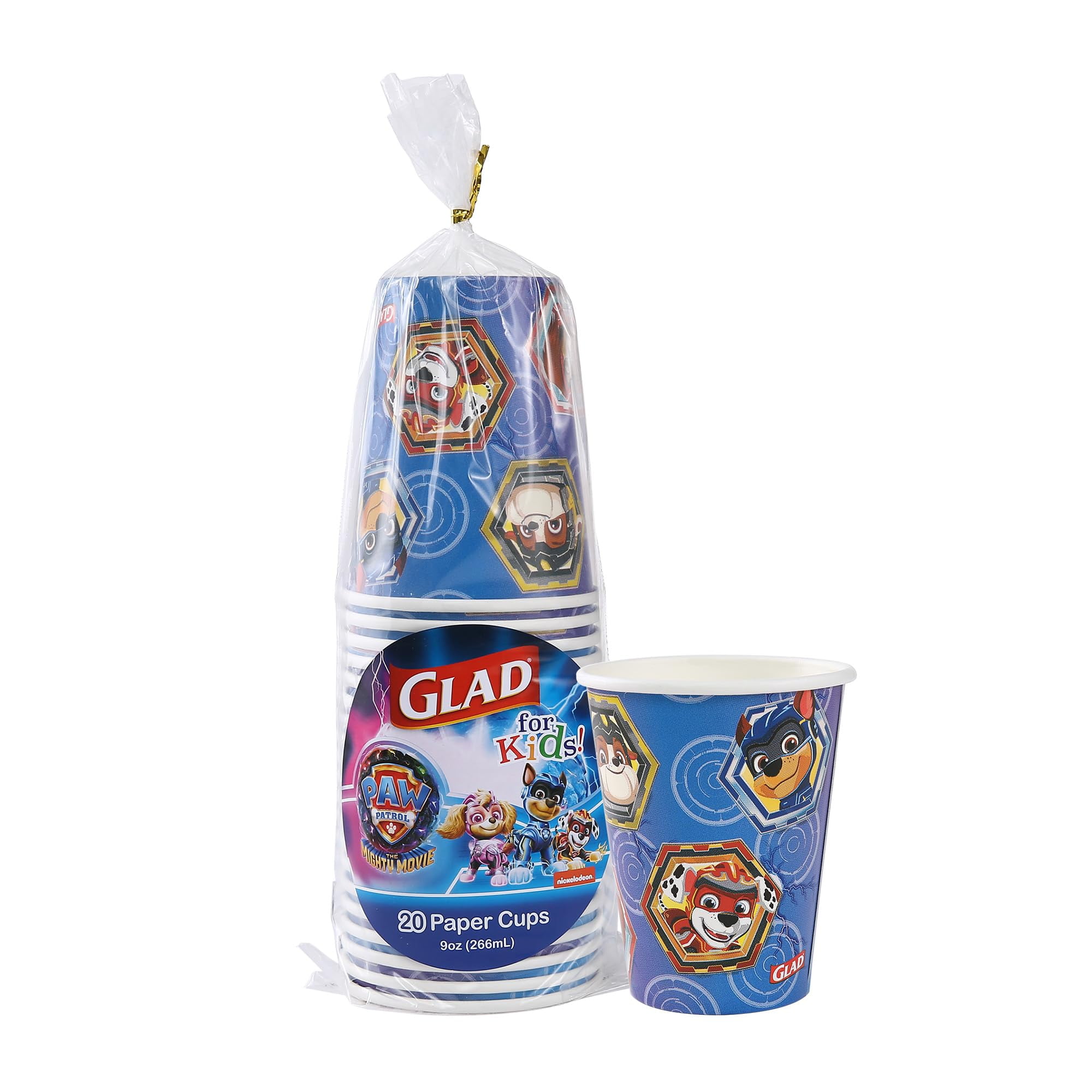 Glad For Kids Paw Patrol Movie Sheild 9oz Paper Cup 20ct