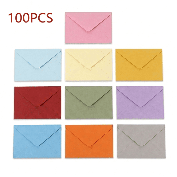 ROSEXIXI Mini Envelopes - 4.05 x 3.15 Inches, 100 Count, Assorted Colors -Card Envelopes for Invitations Gift Cards And Greeting Note Writing