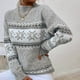 thumbnail image 3 of Gibobby Sudadera de Navidad para mujer Suéter de de nieve de Navidad para mujer, suéter de punto de vacaciones Vintage de cuello(Gris,G), 3 of 5