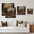 thumbnail image 4 of Designart "Orange Black Motorcycle Road flow II" Transportation Print on Natural Pine Wood, 4 of 5