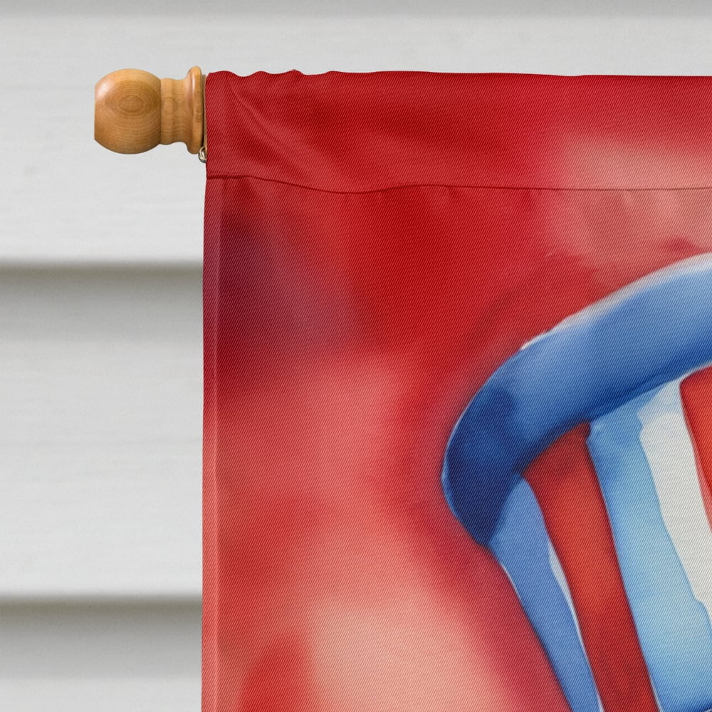 Pomeranian Patriotic American House Flag 28 in x 40 in