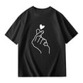 thumbnail image 6 of Tween Girl Clothes 5 -6 Vacation Tops Short Sleeve T-Shirts Letter Print Oversized Tops Casual Crewneck Basic Tees Black, 6 of 6