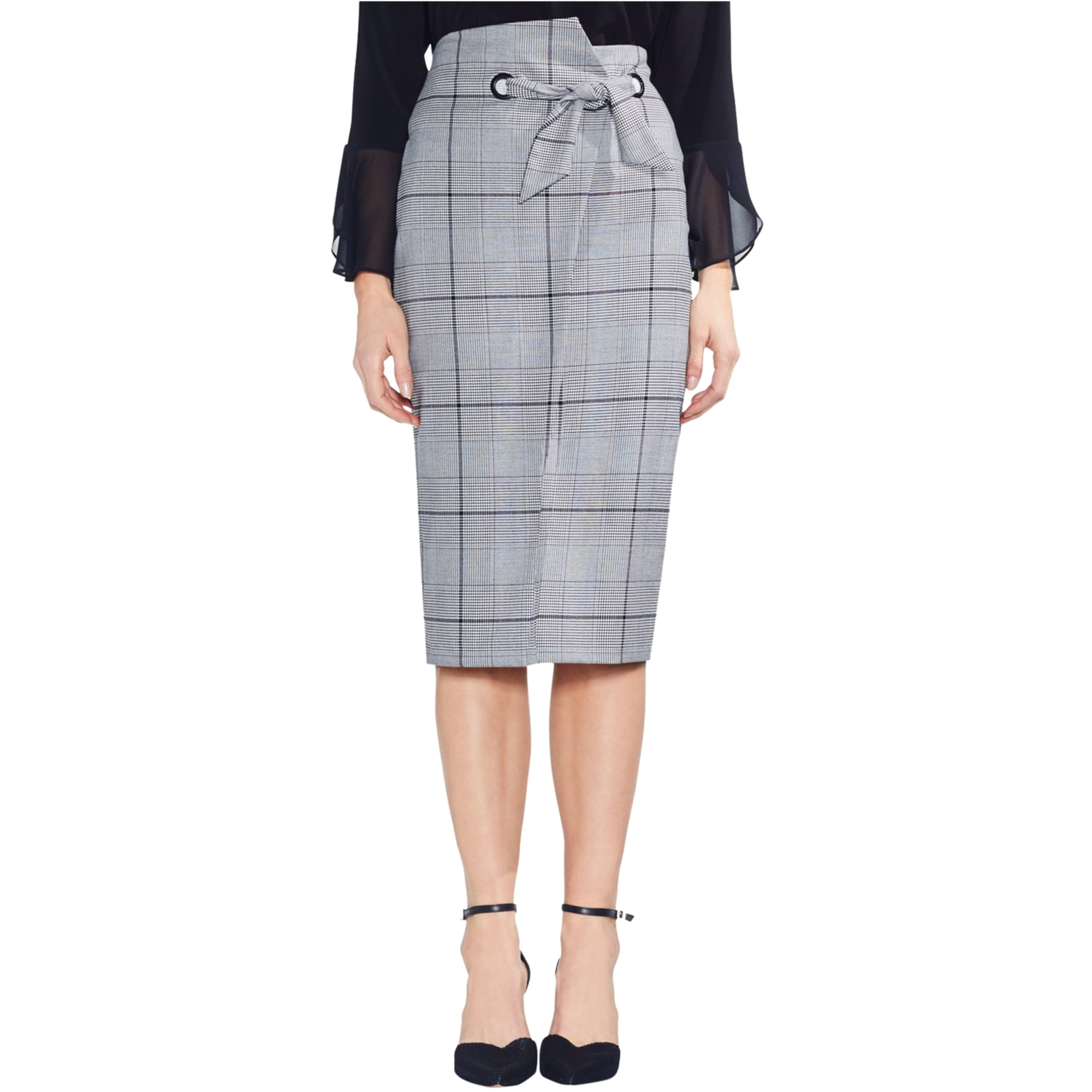Vince Camuto Womens Tie Waist Pencil Skirt, grey, 14