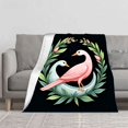 thumbnail image 2 of Cozy Flannel Blanket with Elegant Bird and Moon Design - Soft Warm Throw for Sofa Travel Bed and Chair - Perfect for Serene Decor, 2 of 7