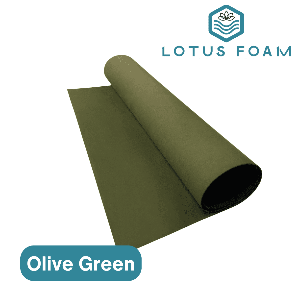 LotusFoam EVA Foam Sheet 3mm – 44"x 85" Craft Foam for Cosplay, Costumes & DIY, High Density 130 kg/m3, Heat Shapeable, Paintable, 35 Colors (Olive Green)