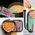 thumbnail image 5 of Yayeee Oven Mitts and Pot Holder Set of 4 Heat Resistant Kitchen Gloves Baking Hot Pad, Pink Cheetah, 5 of 5