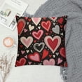 thumbnail image 2 of JEUXUS  Valentine's Day Hugs and Kisses Love You More Throw Pillow Covers,  Valentine Heart Stripes Wedding Cushion Case Decoration for Sofa Couch, 2 of 5