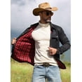 thumbnail image 2 of Fexilor Men's Flannel Lined Jacket, Plaid Brushed Lining, Cowboy Western Twill Outdoor Shirt Jacket, 2 of 7