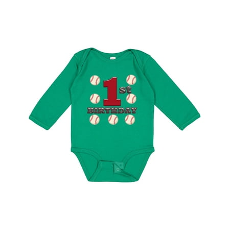

Inktastic First Birthday Baseball Gift Baby Boy Long Sleeve Bodysuit