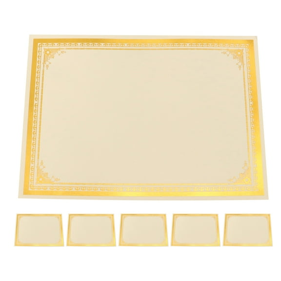 Worgeous 6pcs Printable Blank Certificate Paper with Gold Foil Border Award Sheets Award Certificates for Graduation School Employee Awards