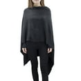 thumbnail image 6 of Styles I Love Women Ultra Soft Knit Poncho Sweater Pullover Cardigan Lightweight Wrap Topper for All Season (Black), 6 of 7