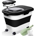 thumbnail image 6 of Dog Food Storage Container with Lids, Airtight 30 35 Lbs Rice Cereal Flour Sugar Containers Dispenser, Sealable 20 25 Lbs Dog Pet Cat Bird Seed Kitchen Holder Bin Bucket with Rolling Wheel, 6 of 8