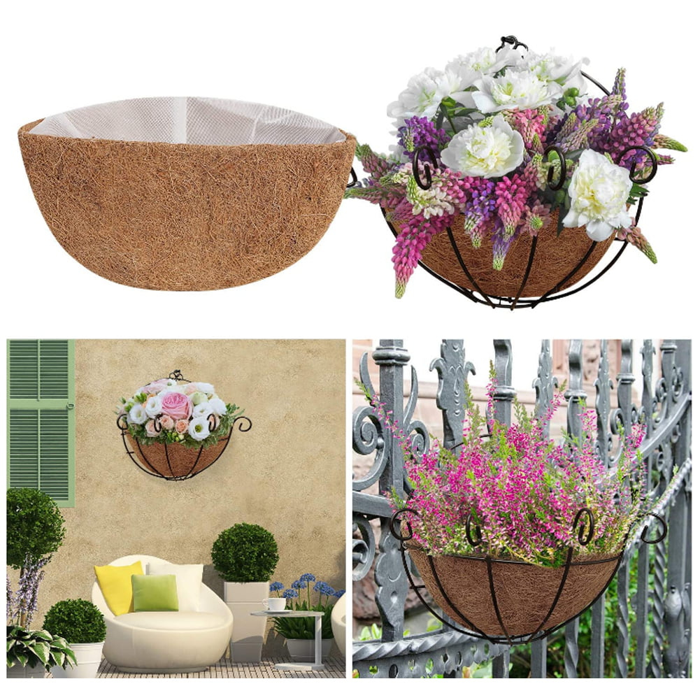 2/4PCS Round Coco Liners for Hanging Basket 8/10/12/14/16 in Coconut Fiber Planter Liners Coconut Fiber Liners for Wall Hanging Baskets Garden Planter Flower Pot 8in, 2pc 
