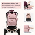 thumbnail image 5 of BabbleRoo Travel Diaper Bag Backpack, with Premium Changing Pad Set – Pink, 5 of 9