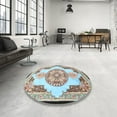 thumbnail image 4 of Ahgly Company Machine Washable Indoor Rectangle Traditional Light Steel Blue Area Rugs, 2' x 5', 4 of 7