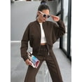 thumbnail image 5 of Lounge Sets for Women Sweatsuit 2 Piece Outfits Sweatshirt Wide Leg Sweatpant Tracksuit Matching Set Coffee XXL, 5 of 8