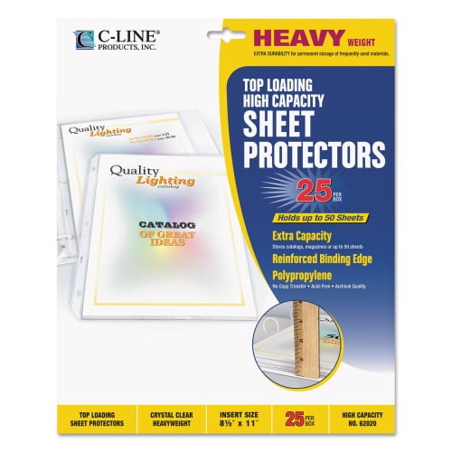 New C-Line High Capacity Polypropylene Sheet Protectors, Clear, 50', 11 x 8 1/2, 25/BX,Each